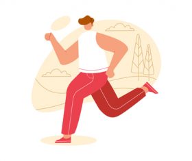Running cartoon illustration vector