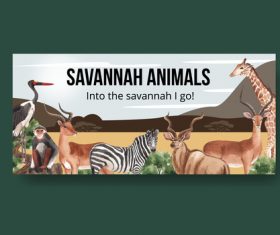 Sawannah wildlife billboard vector
