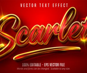 Scarlet editable text effect vector