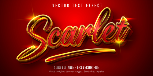 Scarlet editable text effect vector