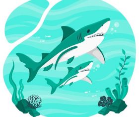 Sea shark illustration vector