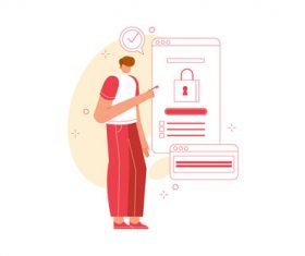 Secure login vector illustration
