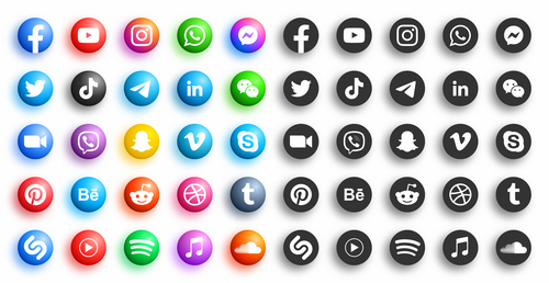 Set of social media icon vector