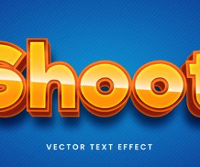 Shoot editable font text design vector