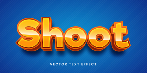 Shoot editable font text design vector