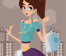 Shopping cartoon illustration vector