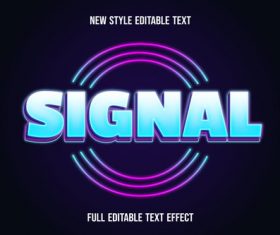 Signal editable text effect vector