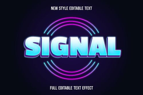 Signal editable text effect vector