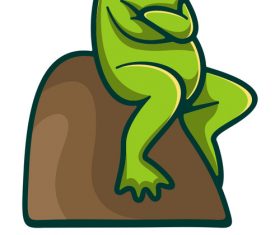 Simple frog logo vector