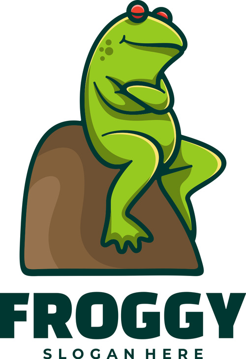 Simple frog logo vector