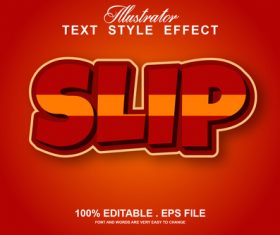 Slip text style effect vector