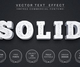 Solid editable font text design vector