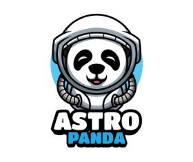 Space panda cartoon vector