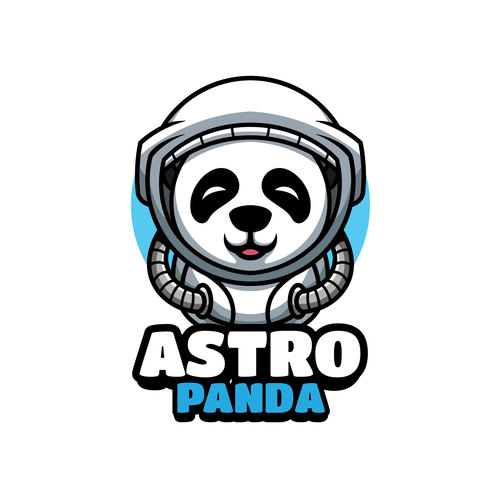 Space panda cartoon vector