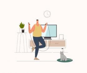 Sport activities at home illustration vector