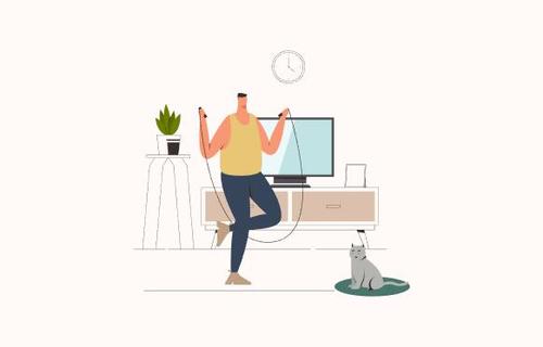 Sport activities at home illustration vector