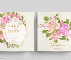 Spring background wedding invitation card vector