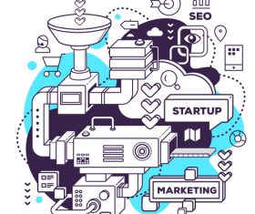 Startup marketing business concept vector
