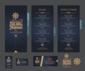 Steak house menu cover vector