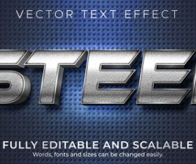 Steel vector text effect