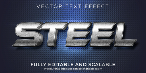 Steel vector text effect