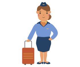 Stewardess profession character vector