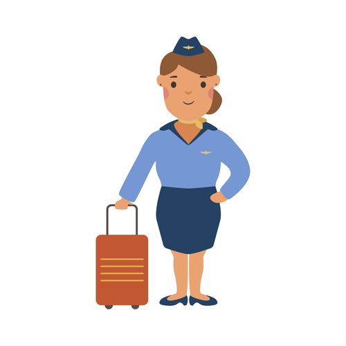 Stewardess profession character vector