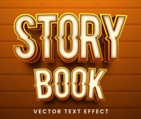 Story book editable font text design vector