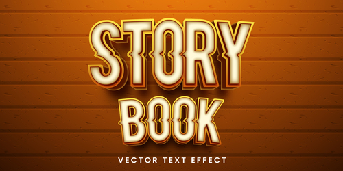 Story book editable font text design vector