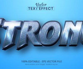 Strong editable text effect vector