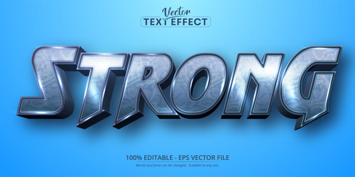 Strong editable text effect vector