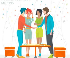 Success business meeting cartoon illustration vector