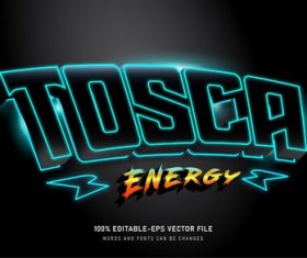 TOSCA text style effect vector