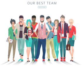 Team cartoon illustration vector