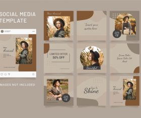 Template puzzle instagram feed fashion women vector