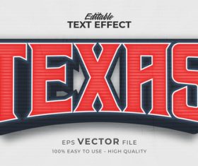 Texas editable text effect vector