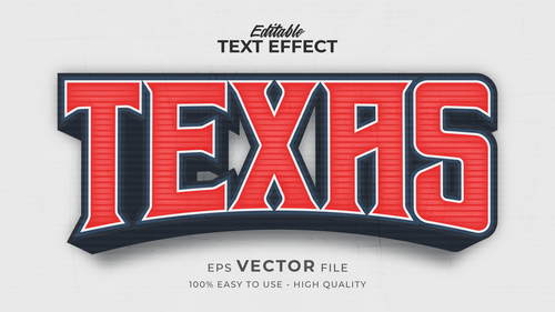 Texas editable text effect vector