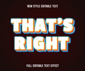 Thats right editable text effect vector