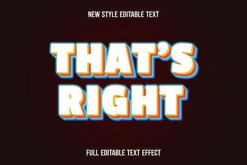 Thats right editable text effect vector