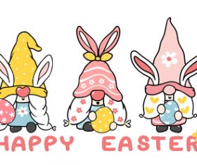 Cute bunny easter background with rainbow vector 08 free download