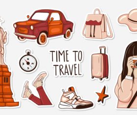 Time to travel sticker vector