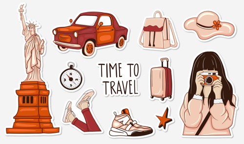Time to travel sticker vector
