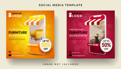 Todays special offer furniture sales template design vector