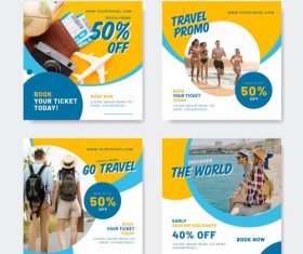 Travel agency promotion poster design vector