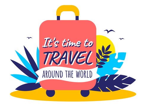 Travel and adventures illustration vector