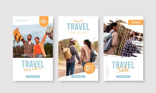 Travel promotion card vector