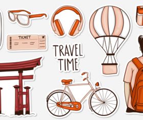 Travel time sticker vector