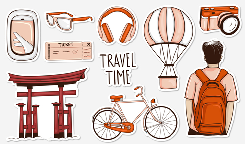 Travel time sticker vector
