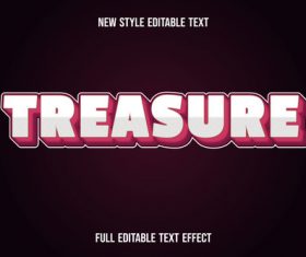 Treasureeditable text effect vector