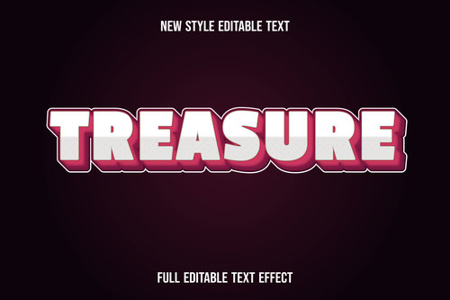 Treasureeditable text effect vector
